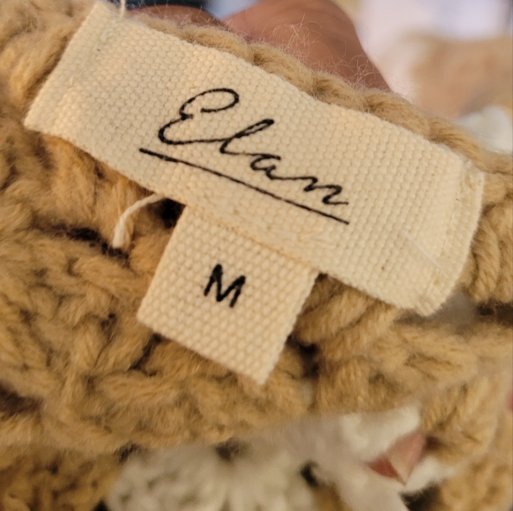 Elan Crochet Cardigan - Cream and Tan - Picture 6 of 6